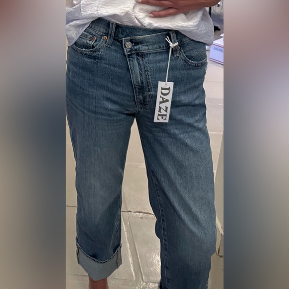 DAZE Sundaze Crossover Jeans 27 Drift Asymmetrical High Rise NWT - Picture 2 of 11